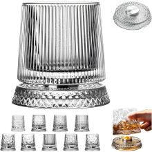 Verre à whisky en cristal rotatif à 360, verre Old Fashioned tournant pour bourbon et scotch, cadeau anti-stress