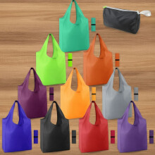 10er-Pack faltbare, wiederverwendbare Einkaufstaschen, 50 lbs (ca. 22,7 kg), 50 l, mit Reißverschluss, maschinenwaschbar, leichtes Polyester –