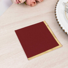 Serviettes de table jetables BalsaCircle50Burgundy 2 plis douces, bordure dorée, pour dîners et cocktails, décorations de table et événements