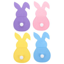 Portacubiertos de conejito de Pascua de fieltro con forma de conejo (4 unidades)