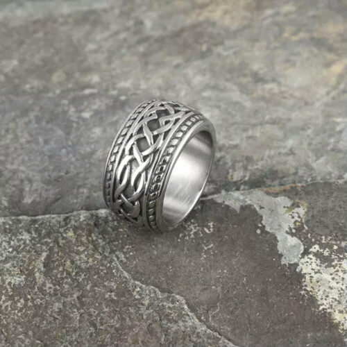 Ανδρικό δαχτυλίδι EASTIN Irish Celtic Love Infinity Knot με κόμπο από ανοξείδωτο ατσάλι, μέγεθος 1