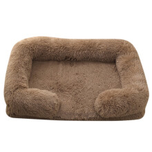 Quadratisches Hundebett, Plüsch-Haustierbett, Winter-Decke, Hundehaus, Katzensofa für Flyffy-Hunde, Schlafsofa, abnehmbare Matte