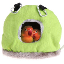 FAMTKT Lettino caldo e accogliente per uccelli, casetta, gabbia sospesa, uccelli di peluche per criceti e pappagalli