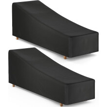 Housse imperméable pour chaise longue de patio, lot de 2, noire, 208 cm (L) x 76 cm (l) x 79 cm (H), housse résistante pour mobilier d'extérieur