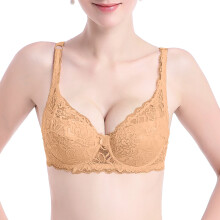 Damesbeha's, beha's voor vrouwen, beha's met stalen beugel, push-up beha's, bh's met plooien, ondergoed, dagelijkse beha, oranje M