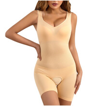 Sømløs mavekontrolbody med åben skridt til kvinder – slankende hofteformer og løfter, stretch sort shapewear kompatibel med hverdagsbrug
