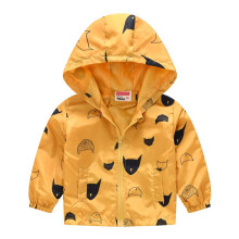 Casacos de inverno para bebês meninos e meninas com 50% de desconto. Jaqueta infantil estampada com zíper e capuz, à prova de vento, para bebês e