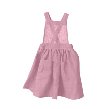 Vestidos de verano para niñas, vestidos casuales para niñas, vestido de lino de color liso con botones en la espalda, falda con tirantes y