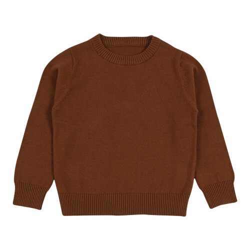 Babypullover Jungen Mädchen Einfarbiger Pullover Strickpullover Candy Base Pullover Kaffee 7 Jahre 1