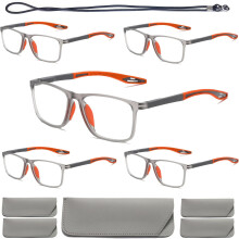 Fotokromiske læsebriller til mænd og kvinder TR90Sport Reader Anti-glare UV-strålefilter (mat sort + mat blå + transparent, +1.5