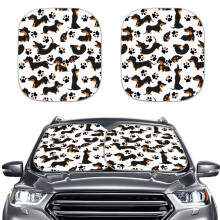 Lot de 2 pare-soleil portables en forme de teckel pour pare-brise de voiture, taille universelle, réutilisables – Compatibles avec la plupart des