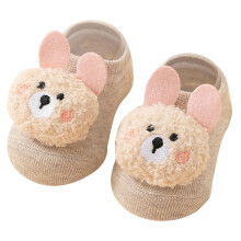 Chaussettes antidérapantes mi-mollet pour tout-petits, chaussettes thermiques mignonnes à motifs animaux pour les 1-3 ans – kaki, douces et