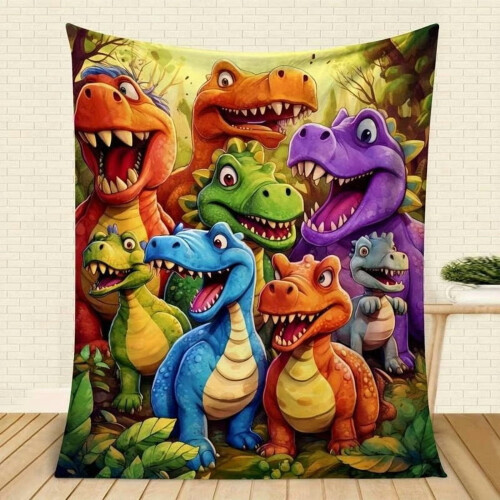 Dinosaurier-Flanelldecke, 152 x 102 cm 1