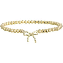 Een verfijnd gouden kralenarmbandje, een leuk cadeau voor vrouwen. Minimalistische, stapelbare en gelaagde sieraden voor moeder, dochter, verjaardag