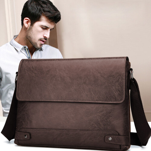 Τσάντα Crossbody Premiums από Δερμάτινη Υφή για Άνδρες, Ελαφριά Τσάντα Ώμου με