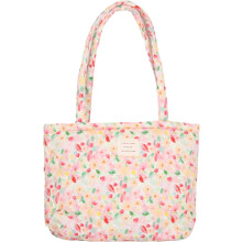 Bolso de hombro acolchado de algodón con estampado floral para mujer, tamaño mediano, gran capacidad, diseño grueso.