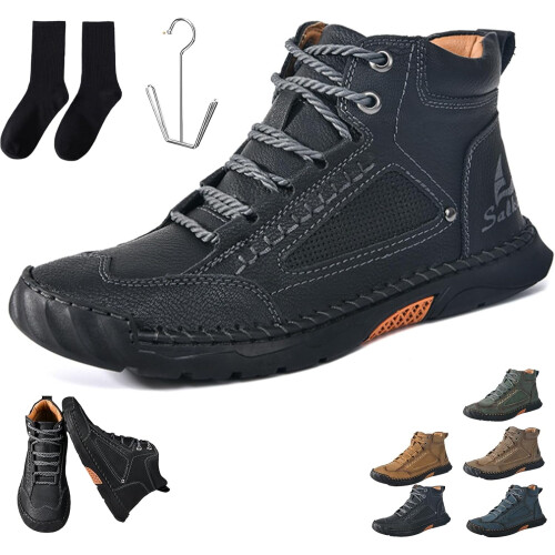 Άνετες χειροποίητες δερμάτινες μπότες Olveros Boots για άνδρες, αδιάβροχες, με στήριξη