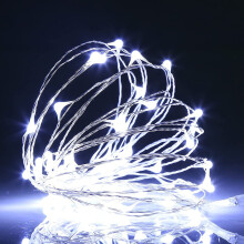 Cordão de luzes de Natal com fio de cobre, luzes de fada com plugue USB, 10 metros (33 pés), 100 LEDs, para decoração de Natal em ambientes