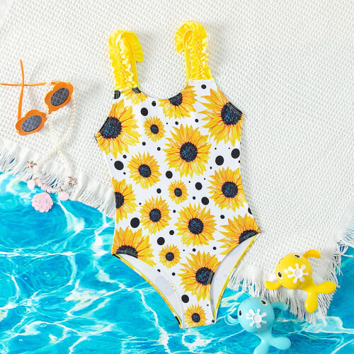 Costume da bagno intero per bambine, ideale per la spiaggia, taglia 11-12 anni. 2