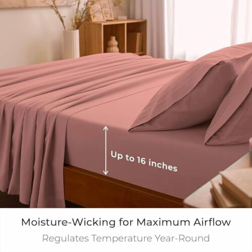 Queen Microfiber Bed Sheet Set – 4-Piece, 16" Deep 1