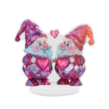 Valentijnskabouterhartdecoratie, acryl Valentijnsblok – Geschikt voor thuis, schoorsteenmantel, tafelblad, plank en bureau