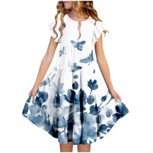 Kleinkind Mädchen Kleid, einfarbig, ärmellos, Sommerkleid, Mädchenkleidung, Größe 10T