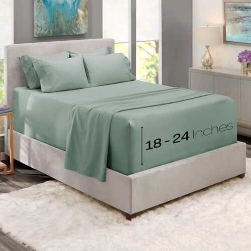 Microfiber King Sheet Set 6-Piece Extra Deep Pocket 1