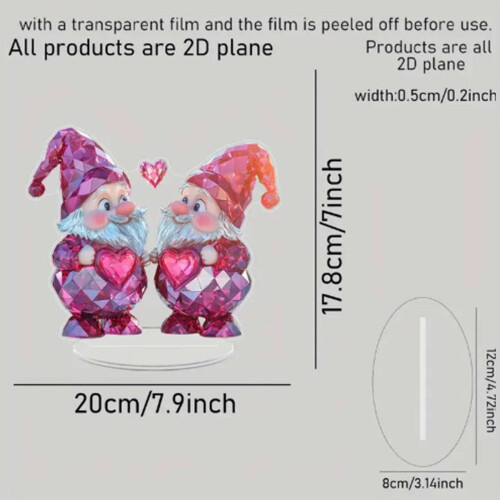 Valentine's Day Couple Statue Acrylic Tabletop Ornament 2