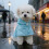 Impermeable azul para perros de razas medianas, ajustable. 5