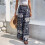 Γυναικείο Ελαστικό Ψηλόμεσο Παντελόνι Palazzo Casual με Στάμπα, Ίσιο, Μακρύ, Ριχτό 5