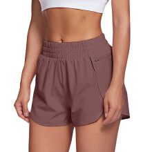 Dames hardloopbroek/trainingsbroek met elastische tailleband, sportieve shorts met zakken, aansluitende elastische tailleband, rode sportbroek