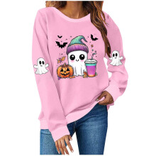 Halloween-collegepaita, syksyinen pitkähihainen, hauska aavemainen pusero, pelottava raglan-graafinen puseropaidat