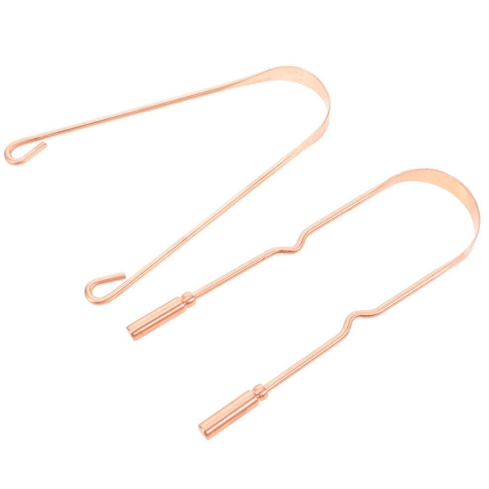 Metal Tongue Scraper 2 Pack for Fresh Breath, Durable Reusable Oral Hygiene Cleaner