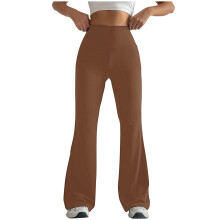 lulshou Yoga broek voor dames, effen kleur, nauwsluitend, heupvormend, flared model. Yoga broek voor workouts, yoga en hardlopen.