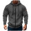 Men's Hoodie Solid Color Zipper Pocket Drawstring 1