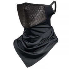 Halsduk med öronöglor Halsskydd Bandana Tyg Ansiktsmask för utomhusbruk, motorcykel, cykling (svart)
