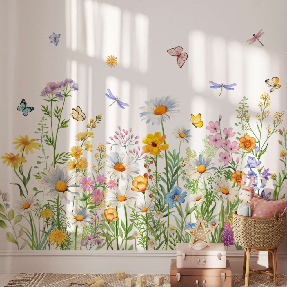 Summer Flowers Wall Decals Removable Vinyl Floral Mural 1 9023022107589