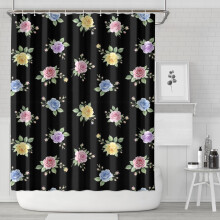Cortina de chuveiro Pioneer Flower com estampa floral, 183 x 213 cm (72" x 84"), conjunto de cortina de chuveiro decorativa para banheiro com 12