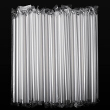 100 canudos de plástico transparente para boba, 1,1 cm de largura, 24 cm de comprimento, embalados individualmente – compatíveis com chá de