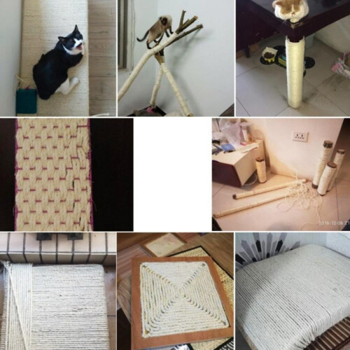 Σχοινί Σιζάλ για Γάτες, Ξύσιμο Στύλου, DIY Παιχνίδι, Λευκό 5M 2