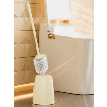 Toalettborste och hållare set beige 1-pack