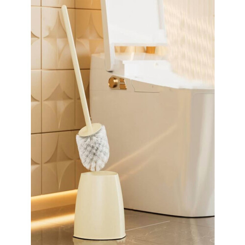 Toalettborste och hållare set beige 1-pack