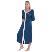Vestaglie da donna a maniche lunghe, vestaglie da notte lunghe, con bottoni sul davanti, vestibilità ampia, abbigliamento da casa.