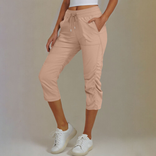 Γυναικείο κολάν από ελαστικό νάιλον spandex 7/8 με τσέπες, ελαστική μέση – ελαφρύ, 1
