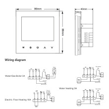 Intelligenter WLAN-Thermostat mit App-Steuerung, Touchscreen-LCD, Wochenprogrammierung – Kompatibel mit Zuhause/Schule