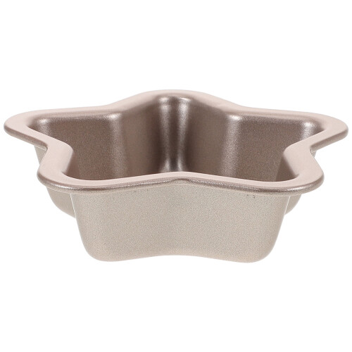 Forma de bolo em formato de estrela de 10 cm (4 polegadas), antiaderente e dourada, ideal para bolos e sobremesas caseiras perfeitas. 2