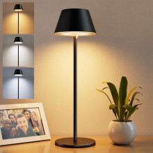 Bezdrôtová stolová lampa, prenosná a nabíjateľná, plynulé stmievanie v 3 farbách, kompatibilná s