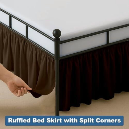 Jupe de lit à volants Queen, retombée de 45 cm, en microfibre 2