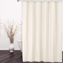 100 % wasserdichter Duschvorhang aus Stoff mit Magneten für Badezimmer, 183 x 213 cm, Elfenbein