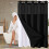 Cortina de chuveiro transparente 54x72 polegadas, reversível, poliéster resistente, estampa lisa de estrelas com argolas duplas – compatível com 1